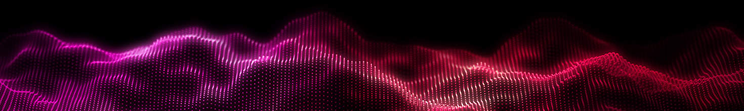 Abstract pink lines on a black background illustrating sound waves