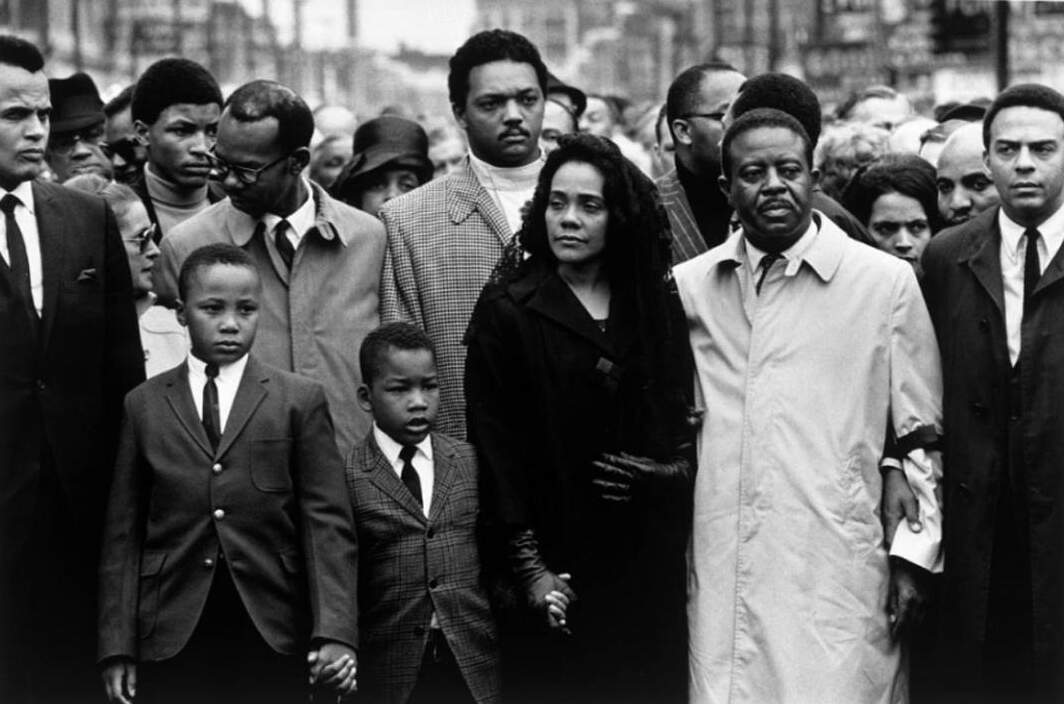 Friends and family attend the funeral of Martin Luther King